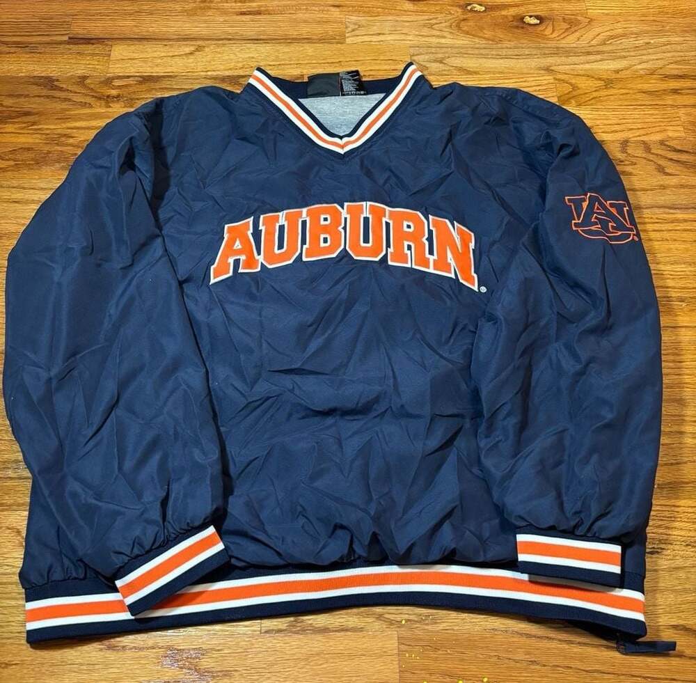 Auburn Tigers Game Day Team Athletics V-Neck Pullover Windbreaker Size XXL